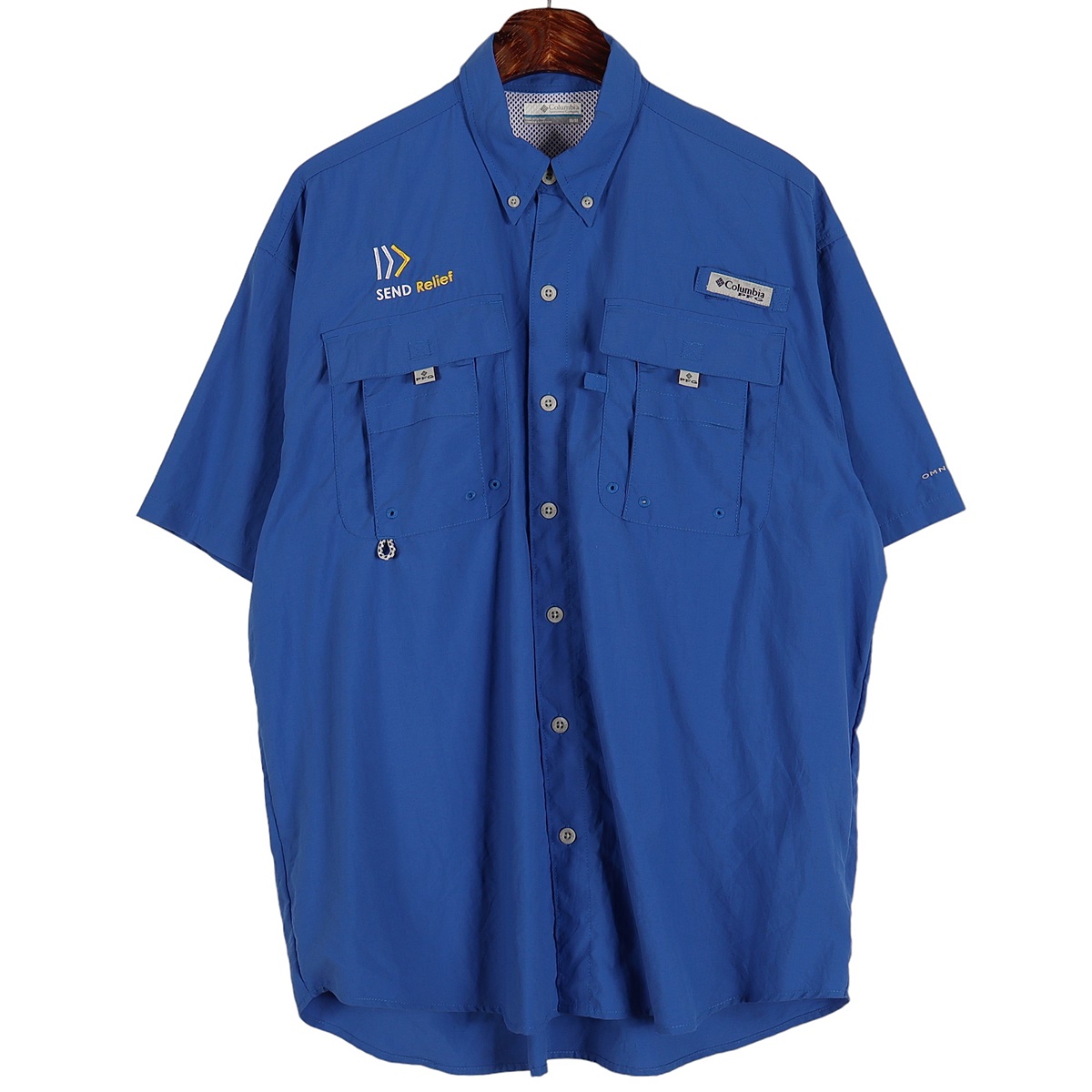 컬럼비아(COLUMBIA) 블루 PFG 피싱 반팔 셔츠 / M