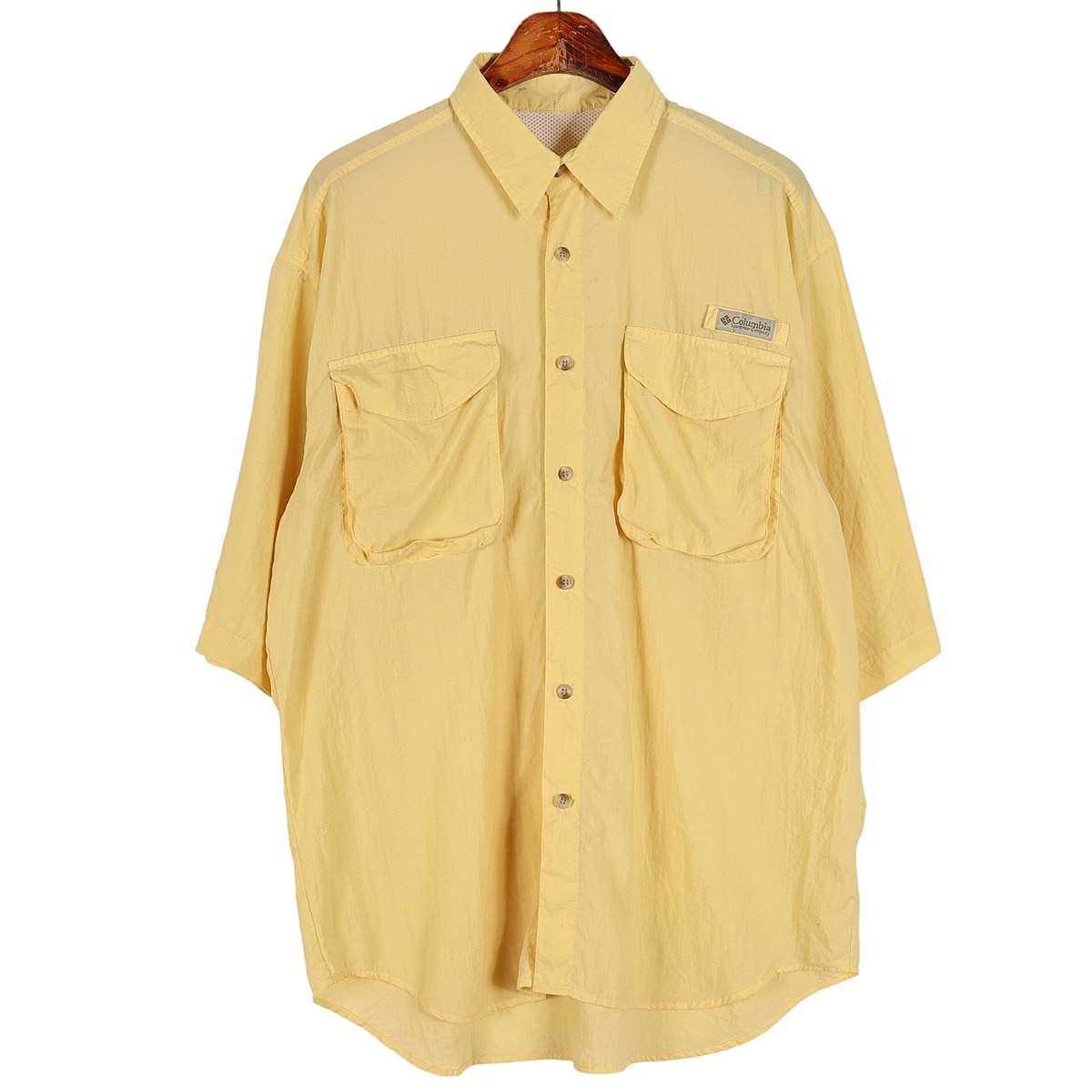 컬럼비아(COLUMBIA) 옐로우 PFG 피싱 반팔 셔츠 / XL