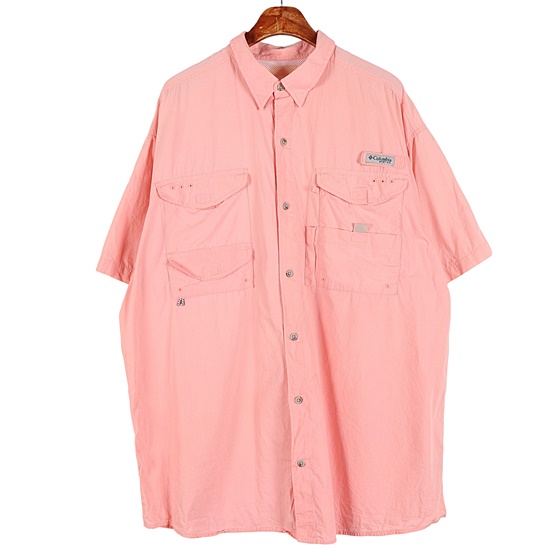 컬럼비아(COLUMBIA) 핑크 PFG 피싱 반팔 셔츠 / 2XL