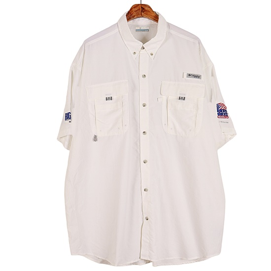 컬럼비아(COLUMBIA) 화이트 PFG 피싱 반팔 셔츠 / XL